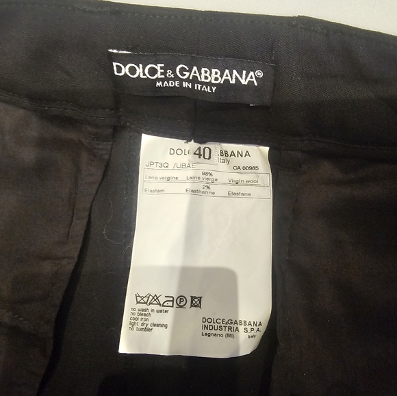 Dolce & Gabbana, Low rise Straight leg Wool Trouser Pants (Italian Size 40/US 4) - Picture 10 of 16